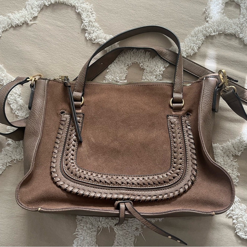 Mushroom Brown Sole Society Vegan Leather/Suede handbag